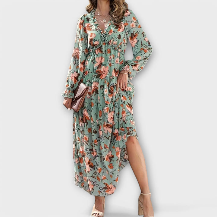 Wilma™ | Bloemen V-Hals Maxi Jurk