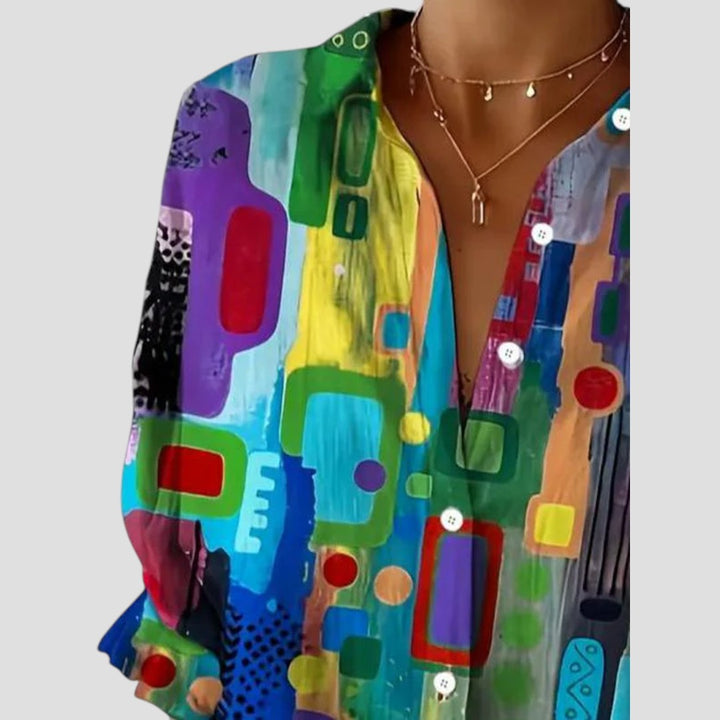 Marjorie™ | Elegante Blouse met Geometrisch Patroon