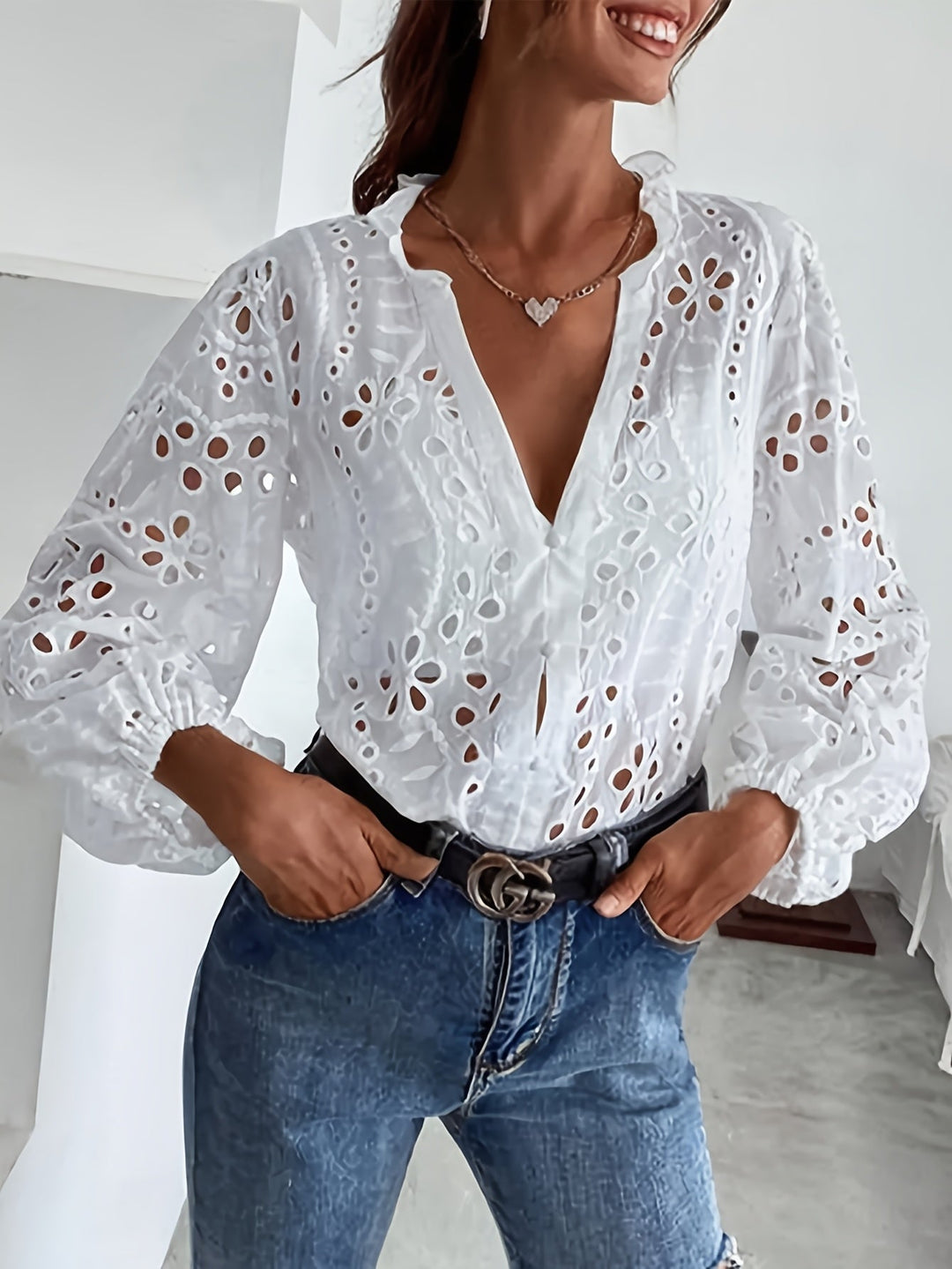 Elise™ | Bloemige Blouse met Lange Mouwen