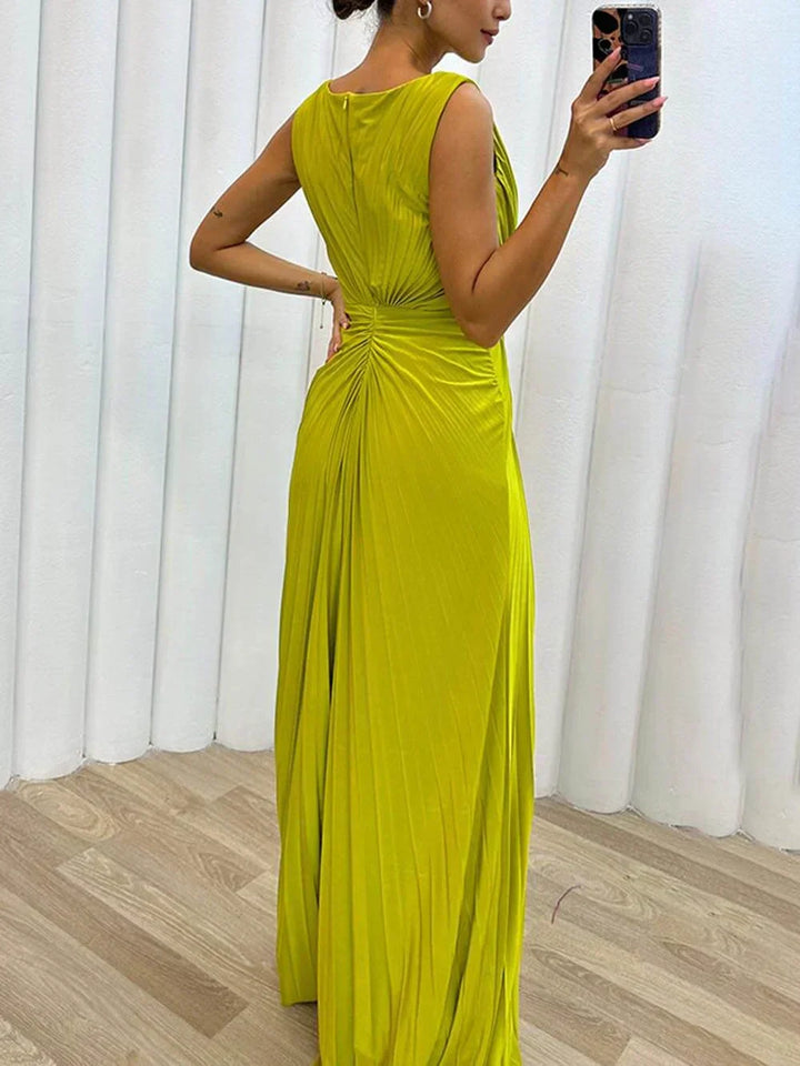 Freesia | Vrouwen Trouwe Gast Geplooide Maxi Jurk Avond