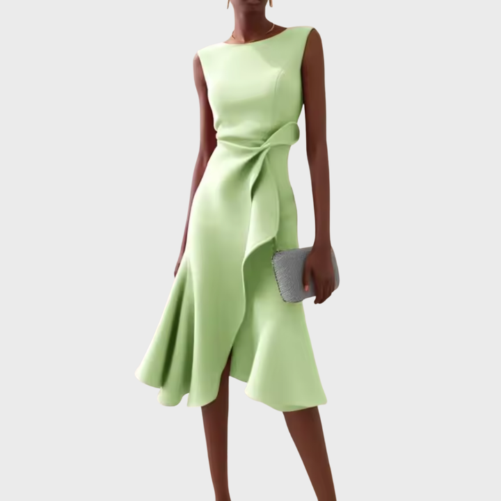Sheila™ | Gedrapeerde Asymmetrische Midi-jurk