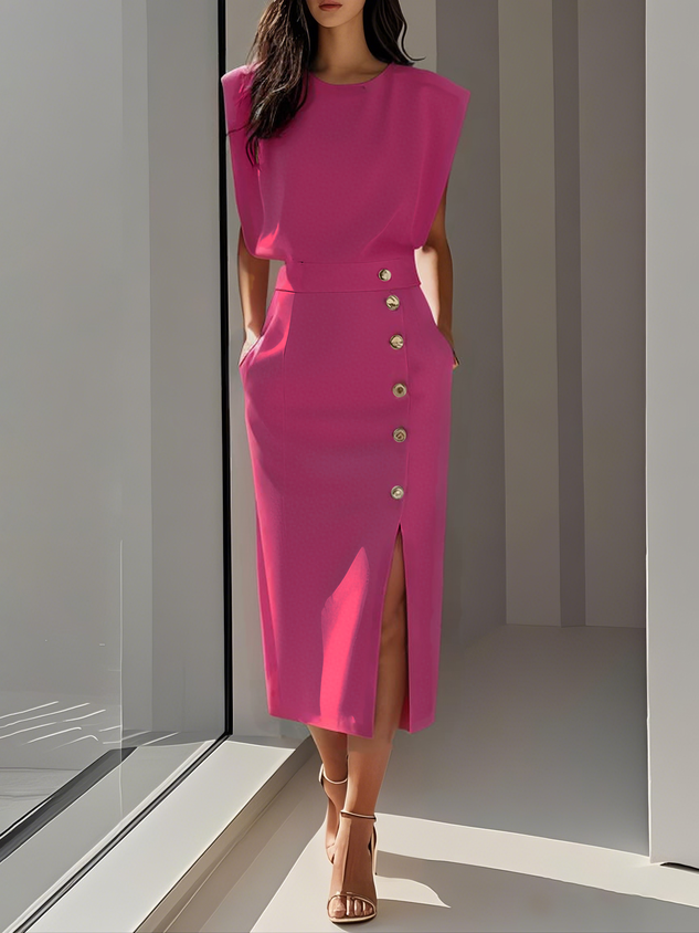 Aspen™ | Moeiteloze Charme Midi Jurk