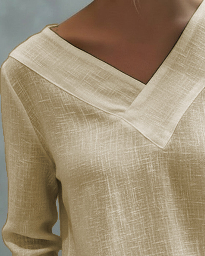 Aria | Dames Asymmetrische V-Hals Lange Mouwen Top