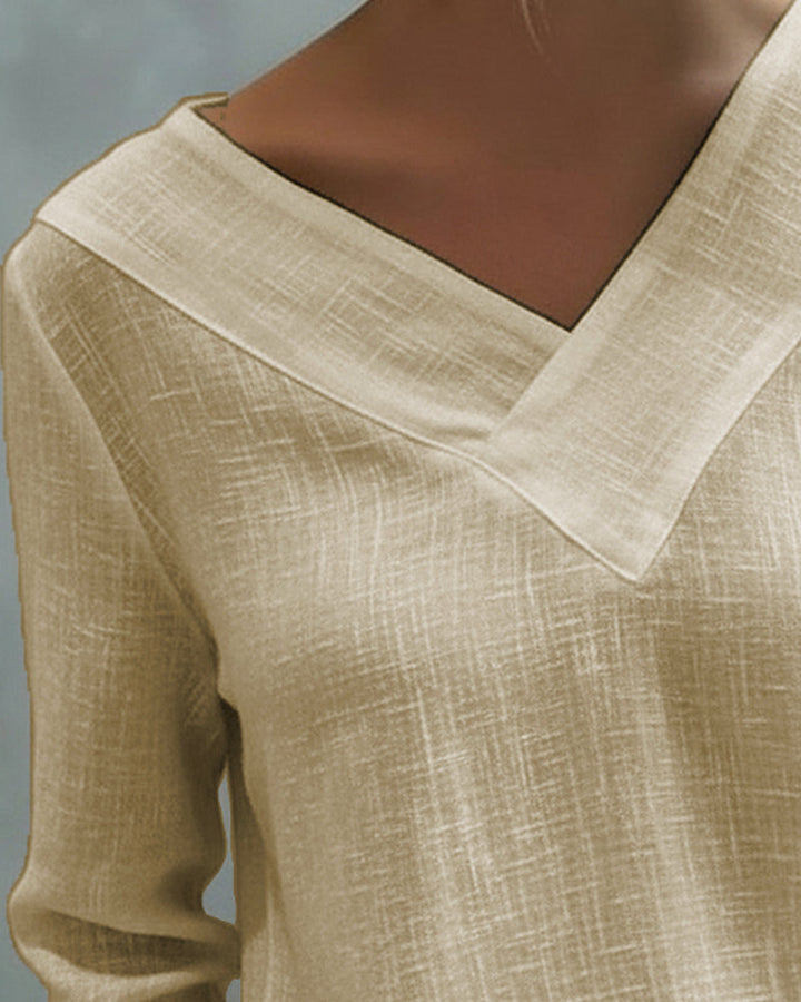 Aria | Dames Asymmetrische V-Hals Lange Mouwen Top