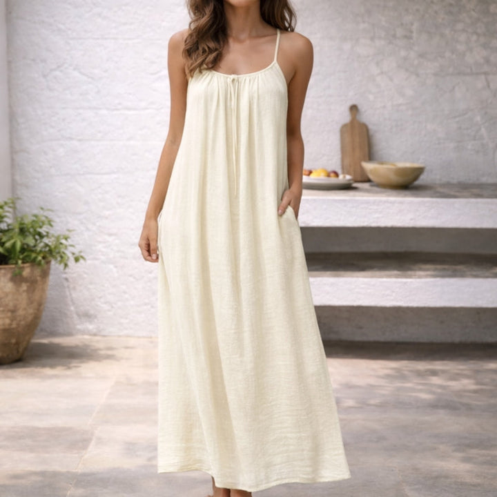 Lena | Vrouwen Maxi Jurk Spaghetti Bandjes Zomerse Jurk