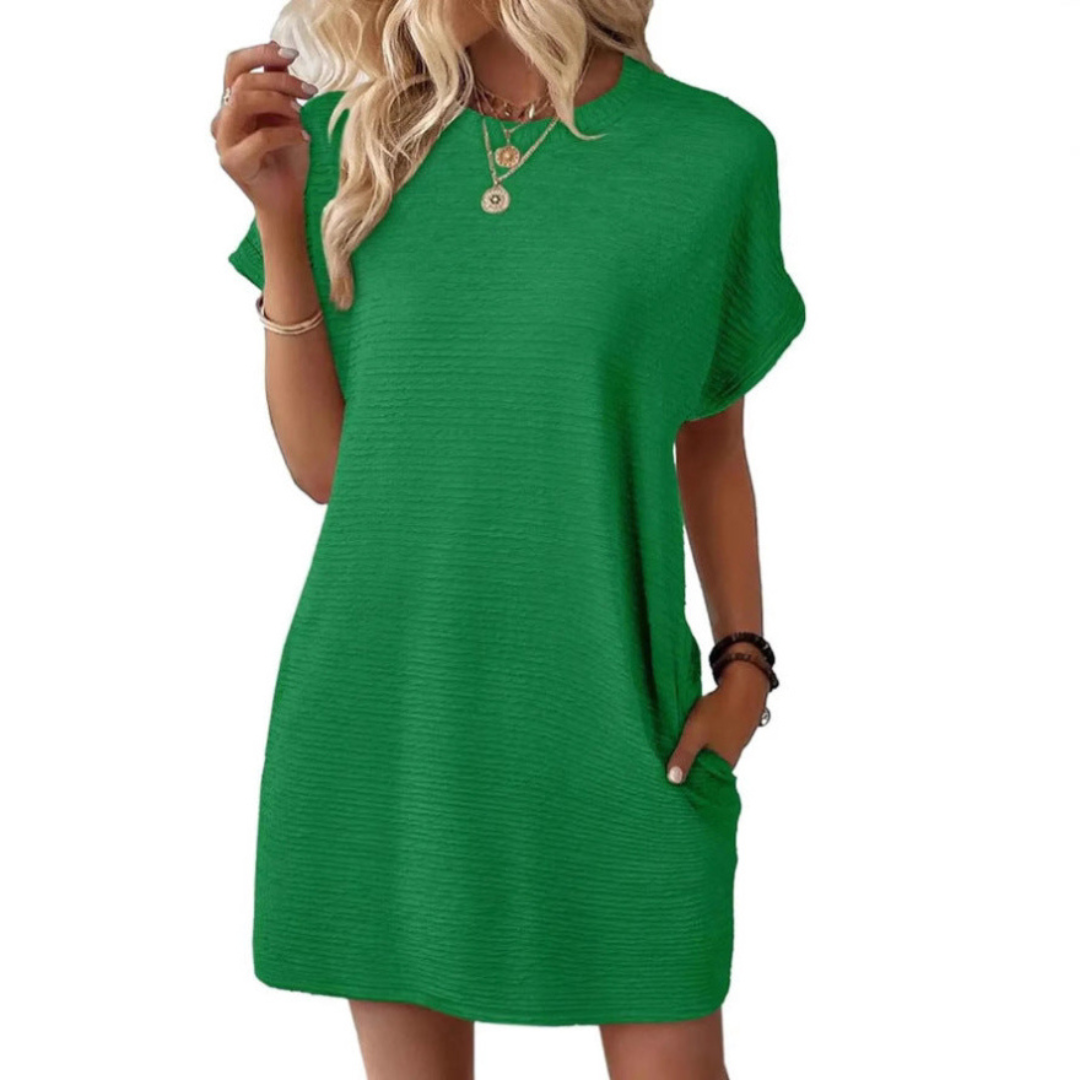 Vivid | Dames Crew Neck Korte Mouwen T-Shirt Mini Jurk