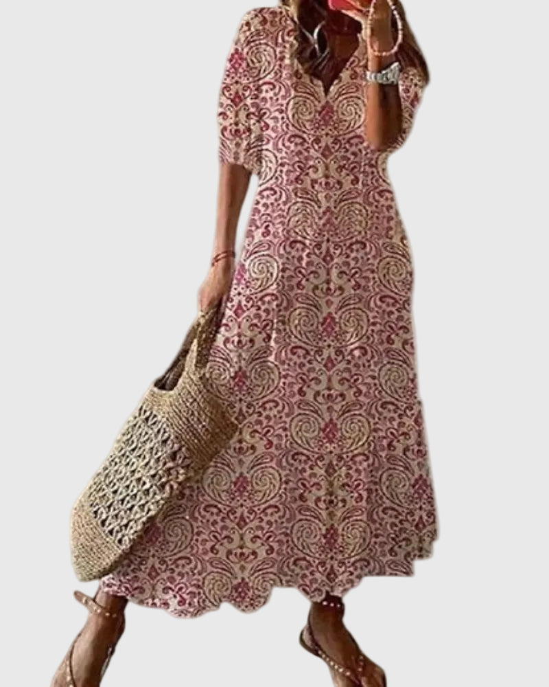 Amalia | Boho Vintage Zomer Maxi Jurk
