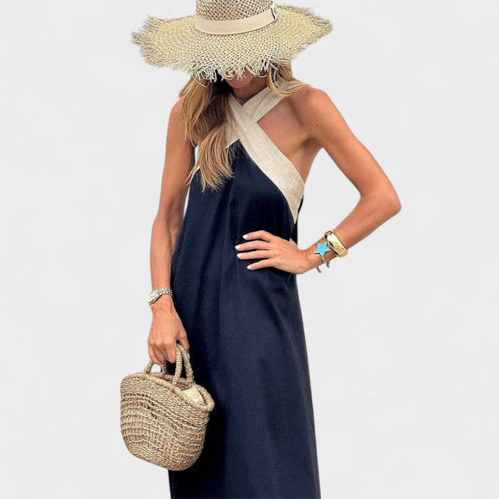 Sue™ | Elegante Maxi-Jurk met Kruisnek