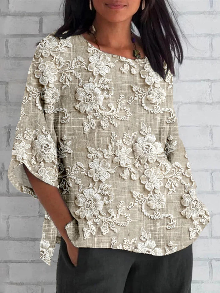 Diana™ | Vintage Bloemen Relaxed Blouse