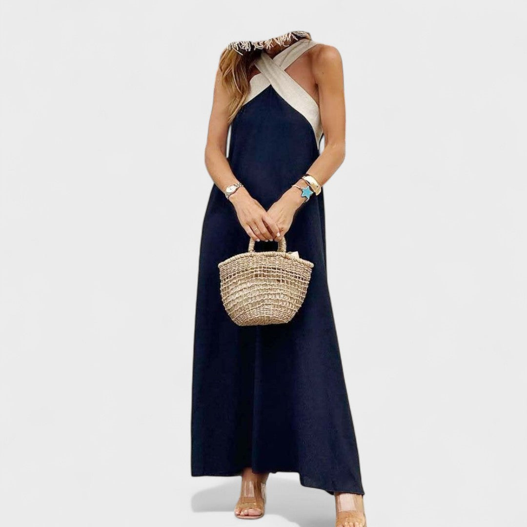 Sue™ | Elegante Maxi-Jurk met Kruisnek