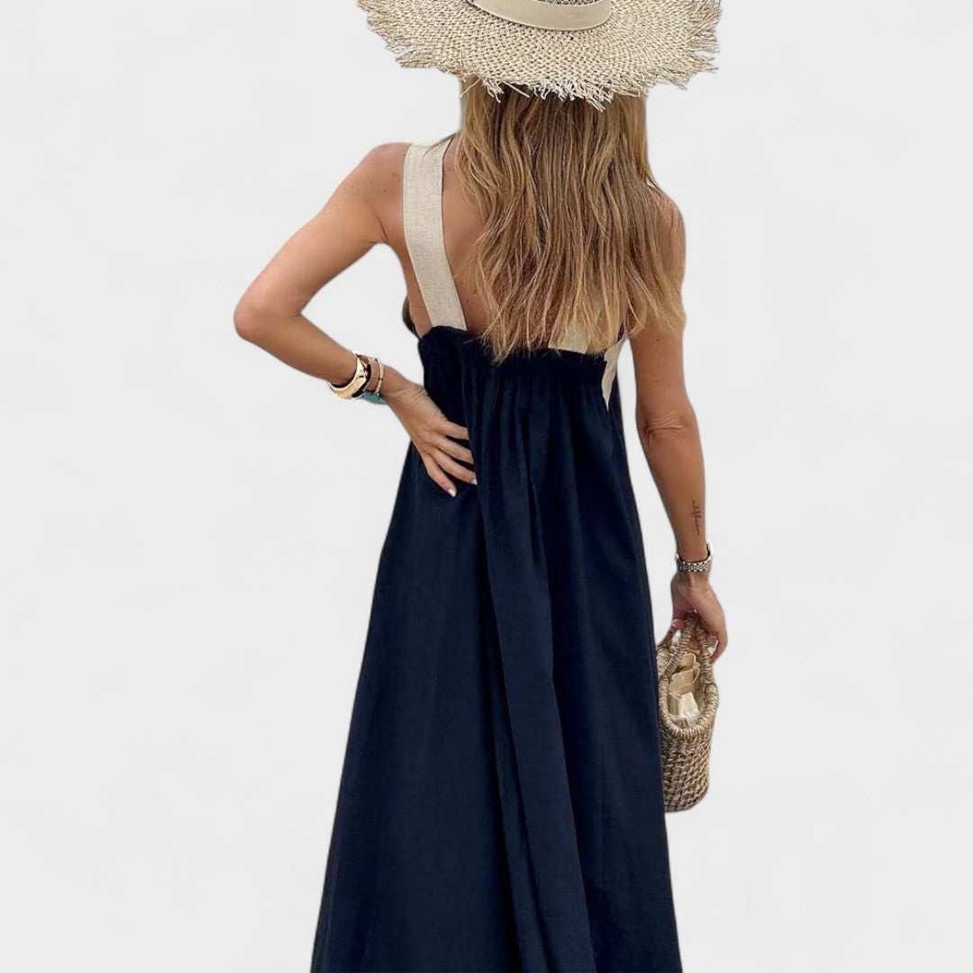 Sue™ | Elegante Maxi-Jurk met Kruisnek