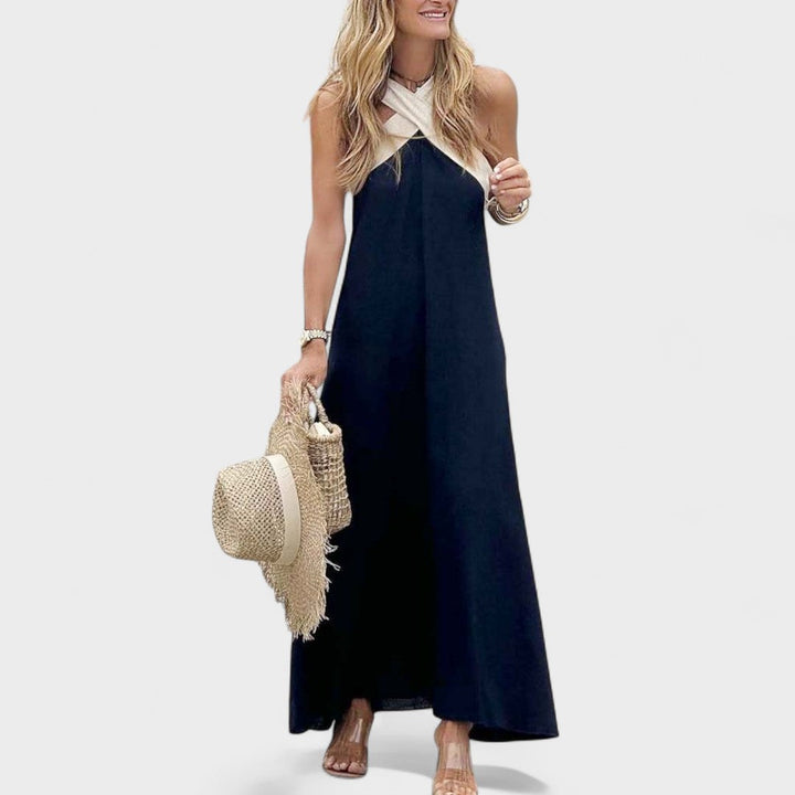 Sue™ | Elegante Maxi-Jurk met Kruisnek