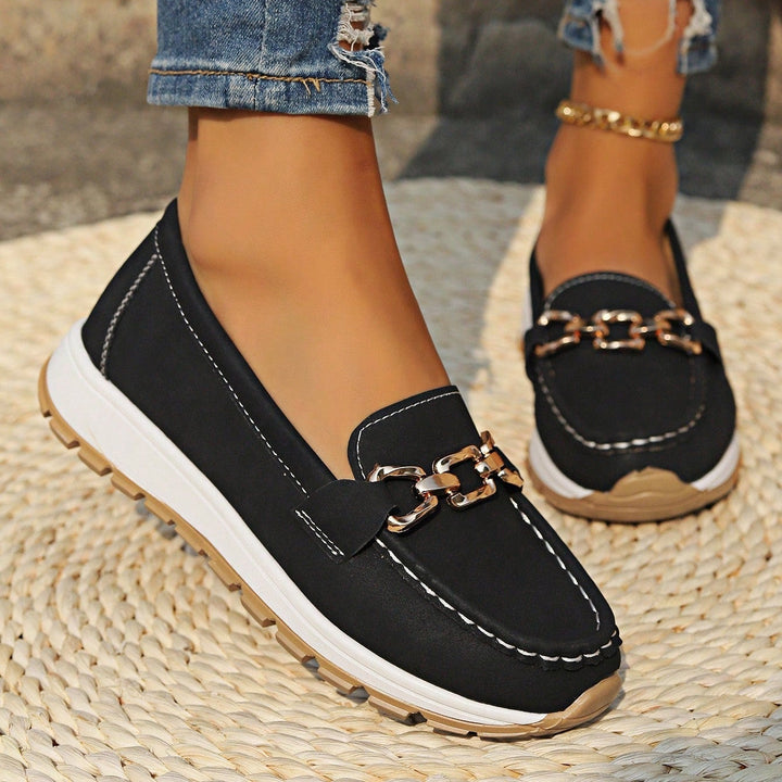 Ella - Platte Gesp Loafers