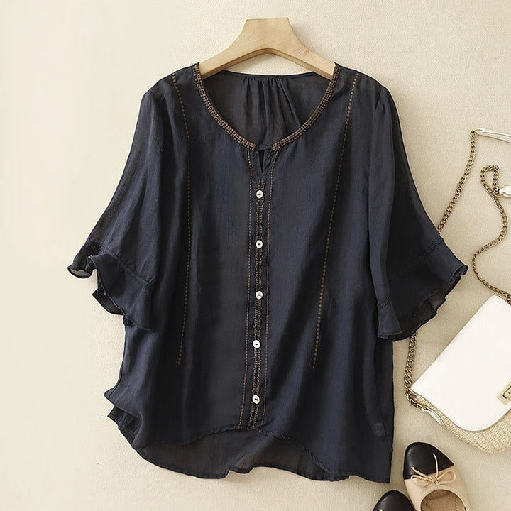 Gia™ | Blouse met Patroon en Rimpel Mouwen