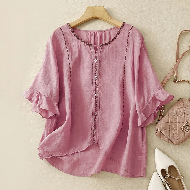 Gia™ | Blouse met Patroon en Rimpel Mouwen
