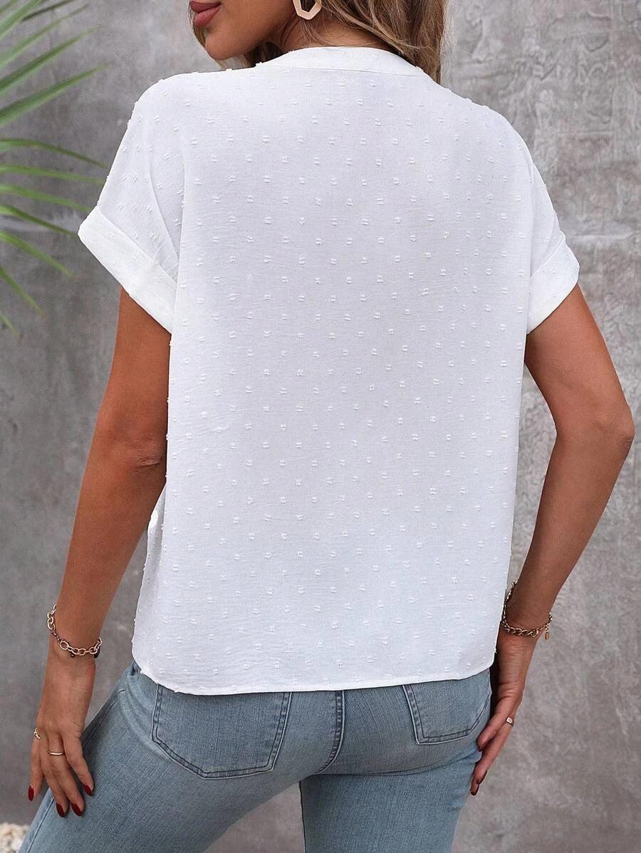 Leilani | Zwitserse Dots V-Hals Blouse