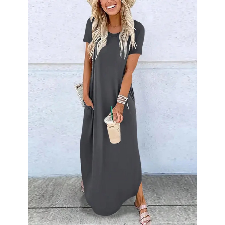 Dora™ | Casual Zomer Maxi Jurk met Ronde Hals