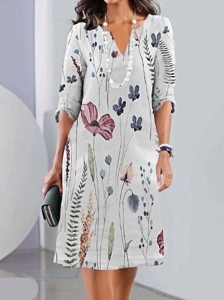 Stephanie™ | Bloemenprint Dubbele Tuniek Jurk