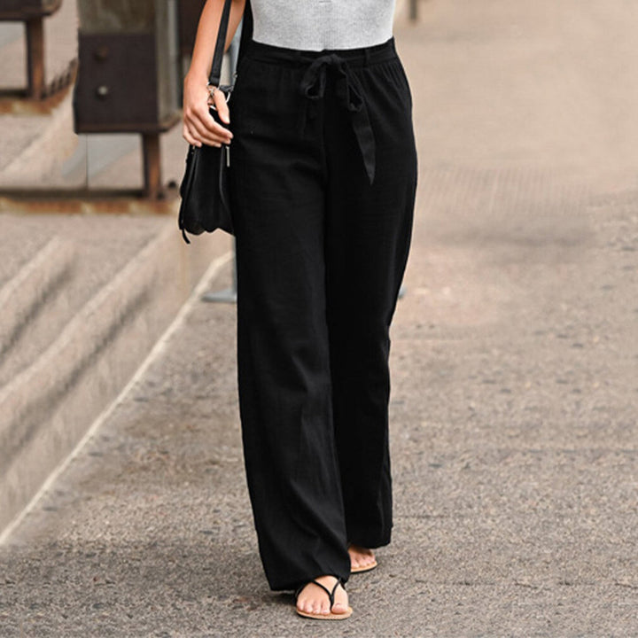 Jane | Vrouwen Wijde Pantalon Met Touwtje Hoge Taille Casual