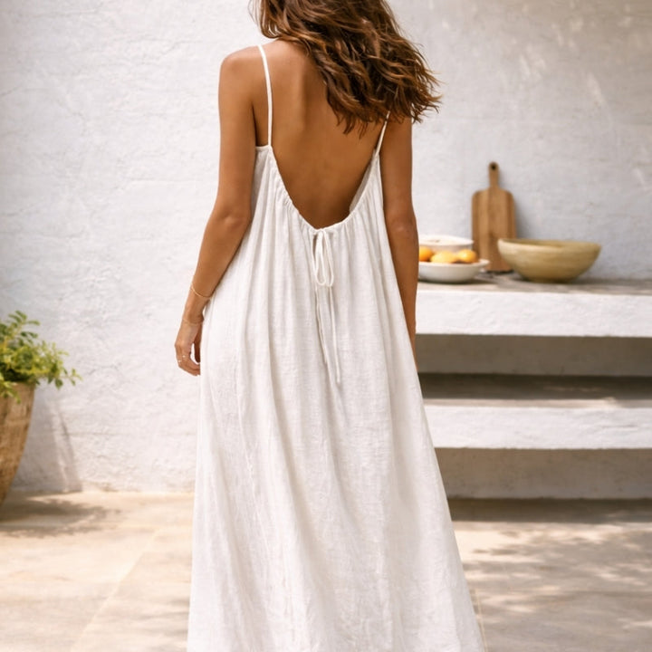 Lena | Vrouwen Maxi Jurk Spaghetti Bandjes Zomerse Jurk