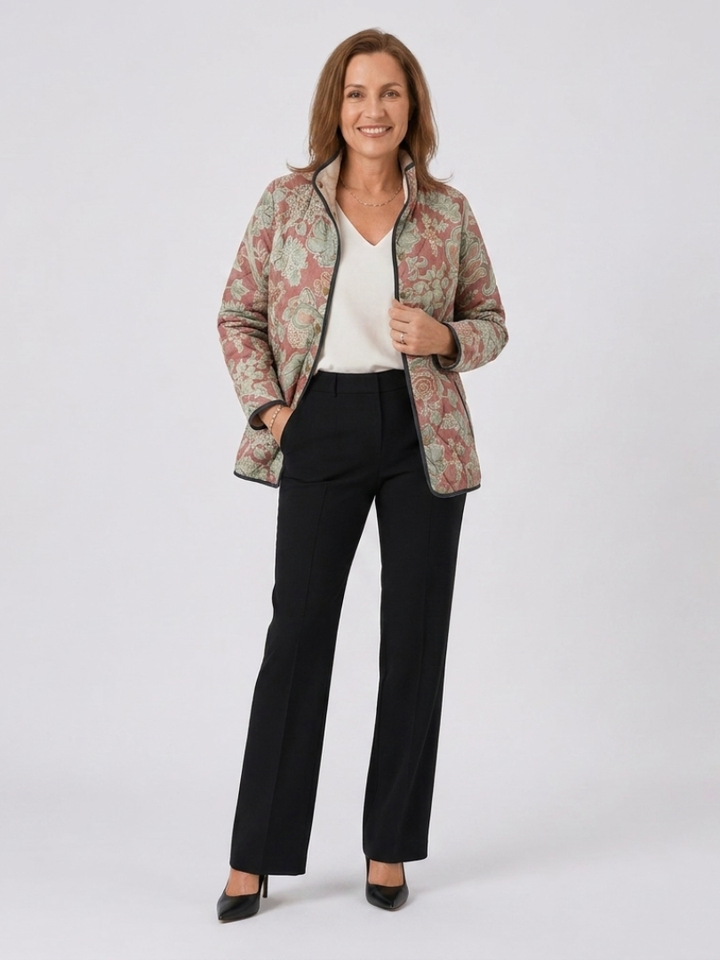Naya | Vintage Bloemen Casual Gequilt Jasje