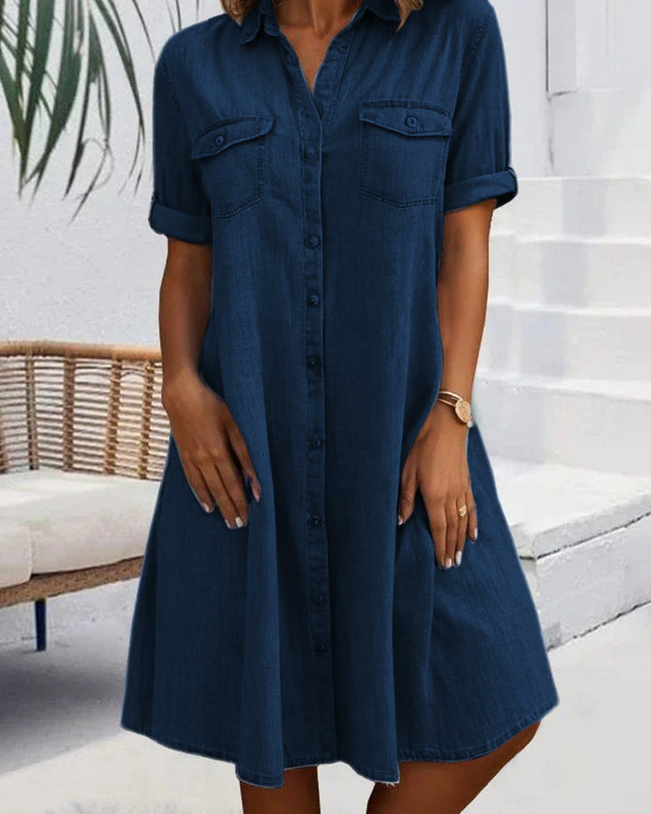 Jennifer™ | Lichtgewicht Denim-look Jurk