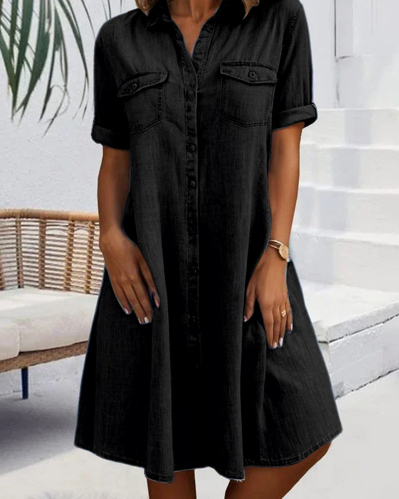 Jennifer™ | Lichtgewicht Denim-look Jurk