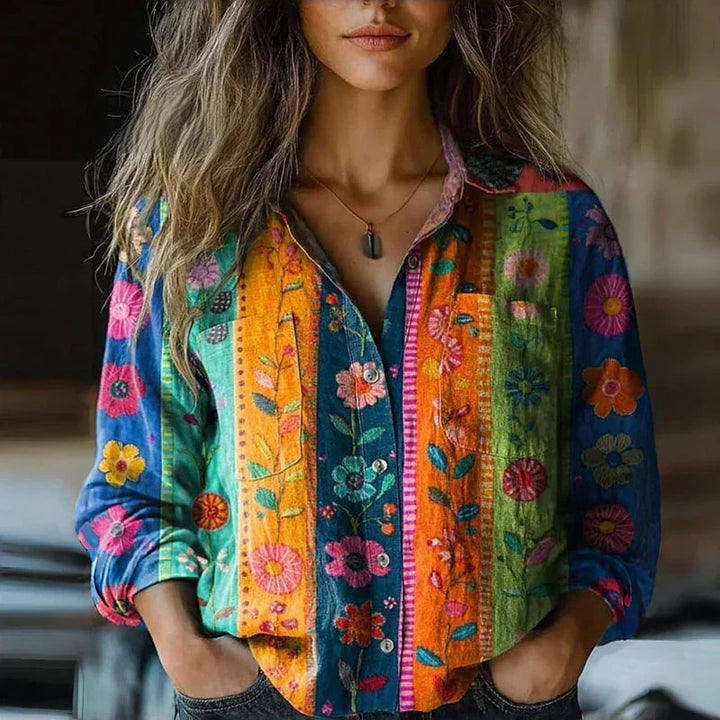 Rebecca™ | Bohemian Patroon Vintage Blouse