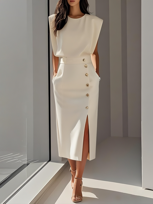 Aspen™ | Moeiteloze Charme Midi Jurk
