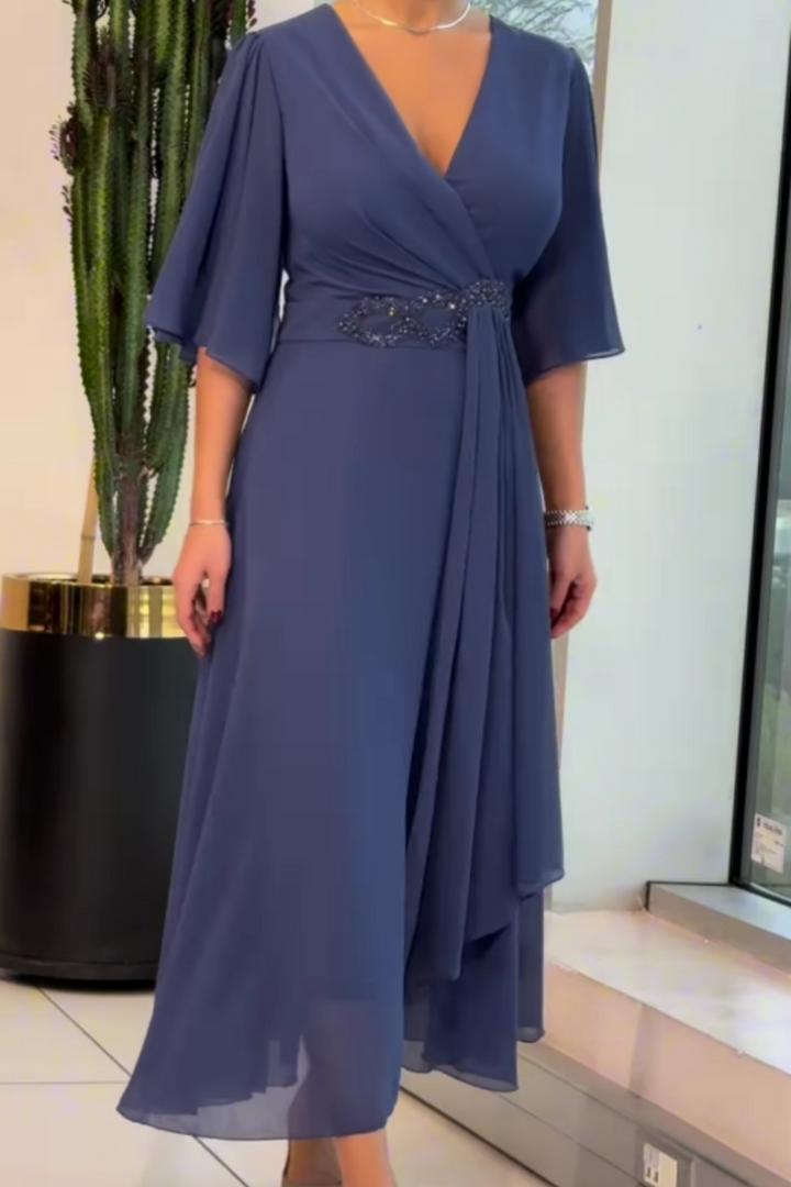 Louise™ | Elegante V-hals maxi jurk