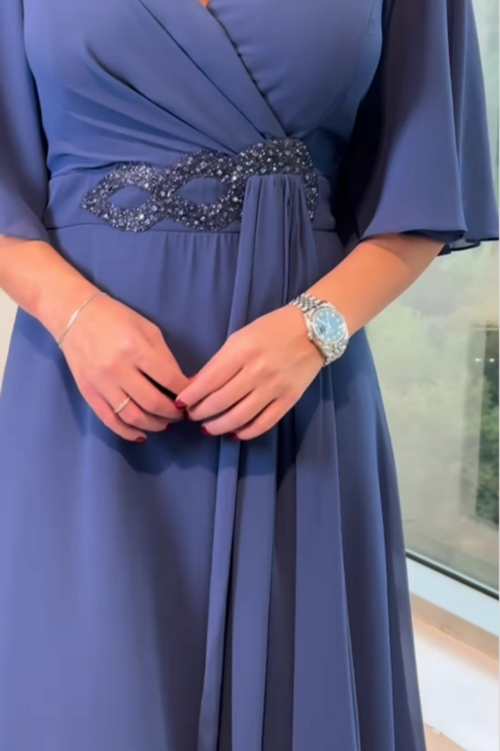 Louise™ | Elegante V-hals maxi jurk