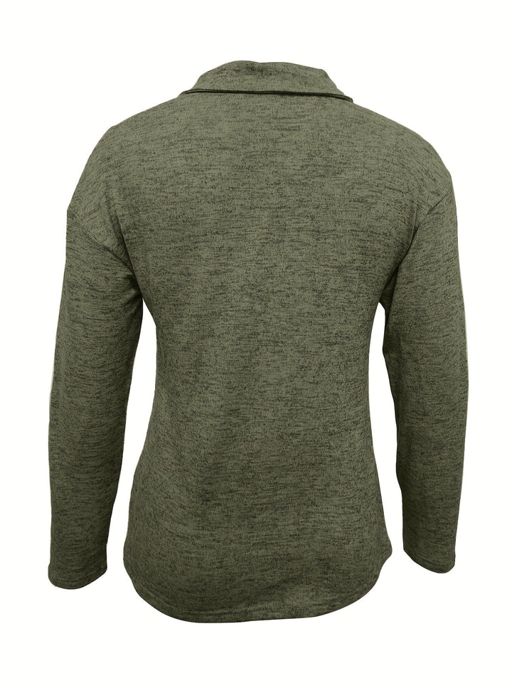 Quinn | Dames Half Zip Pullover Lange Mouw Casual Top