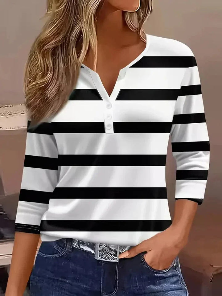 Amelia™ | Gestreepte V-Hals Top