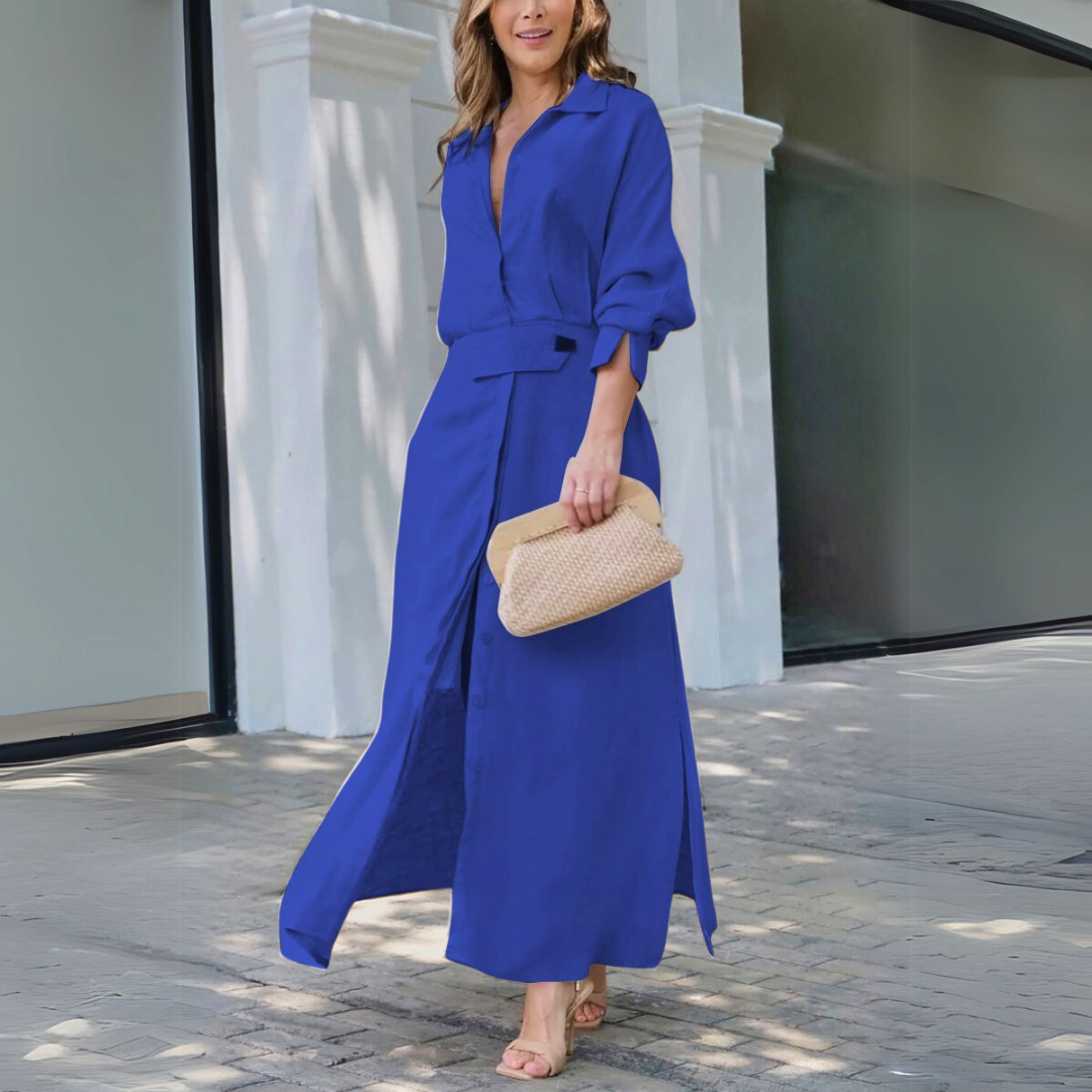 Amara™ | Elegante Maxi Jurk met V-Hals