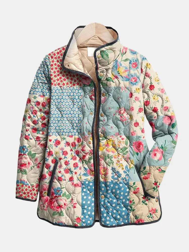 Liora | Charmante Bloemen Gevoerde Jas
