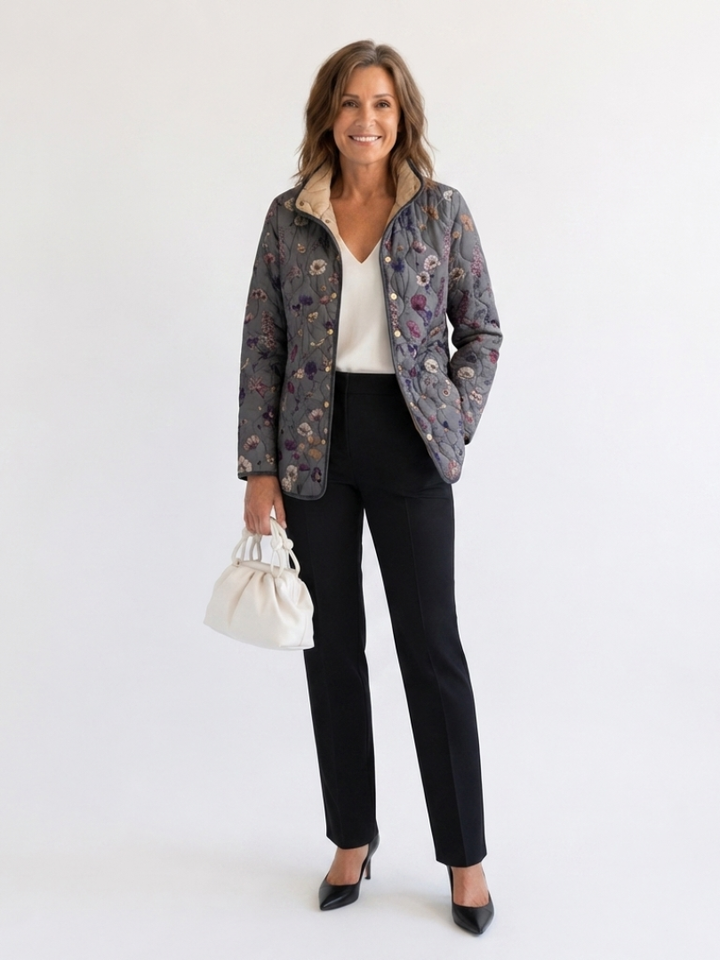Niva | Vintage Bloemenprint Gequilt Jacket