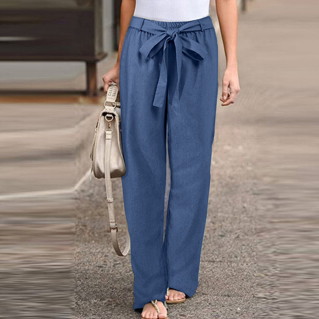 Jane | Vrouwen Wijde Pantalon Met Touwtje Hoge Taille Casual