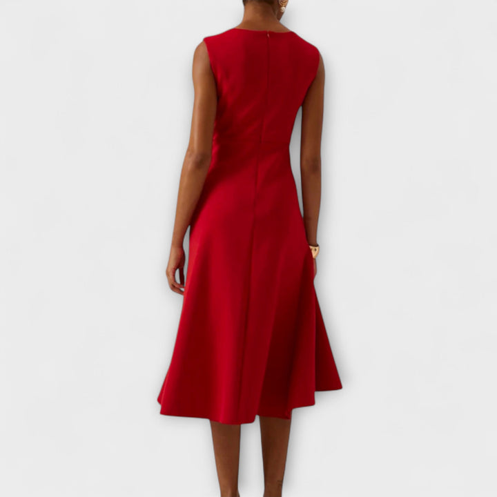 Sheila™ | Gedrapeerde Asymmetrische Midi-jurk