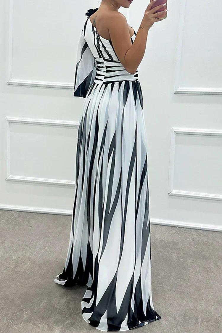 Cordelia | Dames Bruiloft Gast One Shoulder Asymmetrische Maxi Jurk