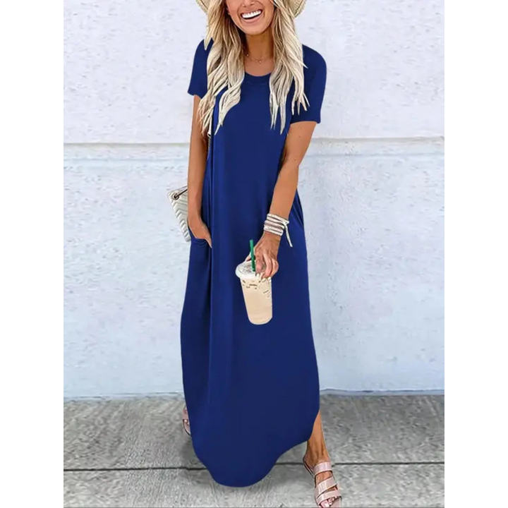 Dora™ | Casual Zomer Maxi Jurk met Ronde Hals