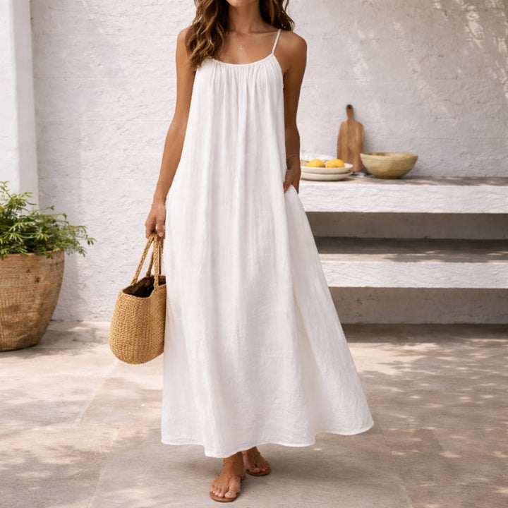Lena | Vrouwen Maxi Jurk Spaghetti Bandjes Zomerse Jurk