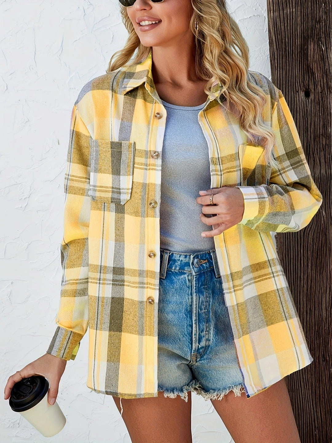 Harper | Dames Oversized Geruite Flanellen Overhemd