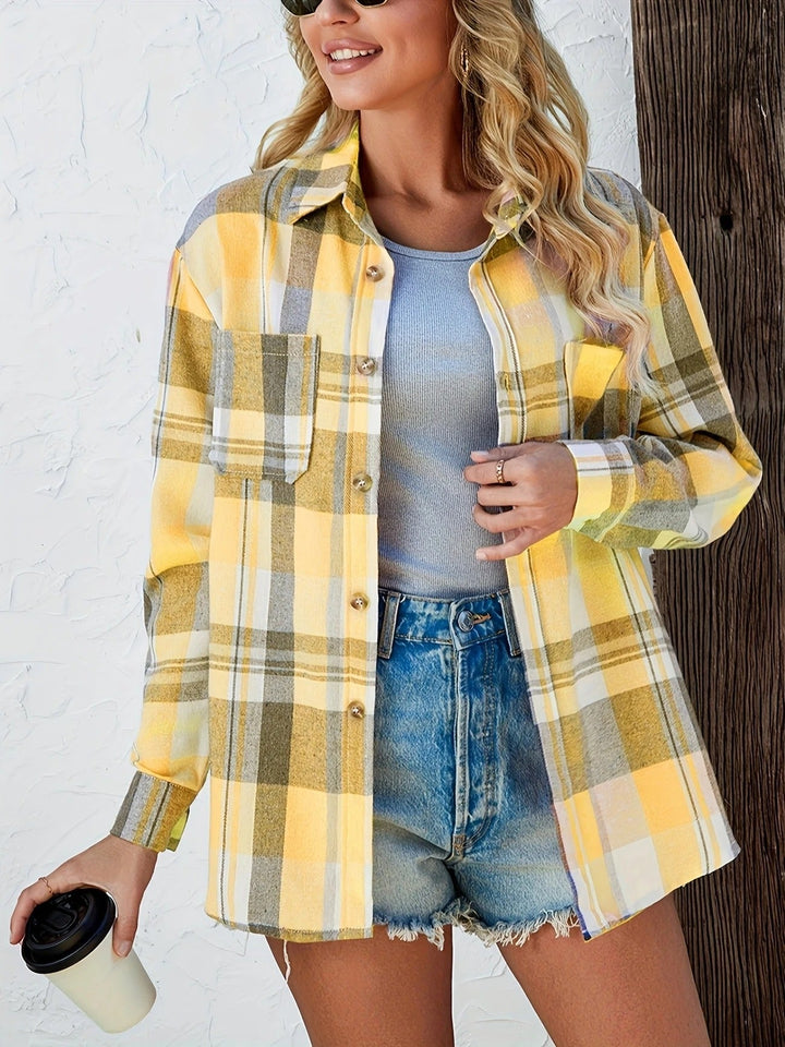 Harper | Dames Oversized Geruite Flanellen Overhemd