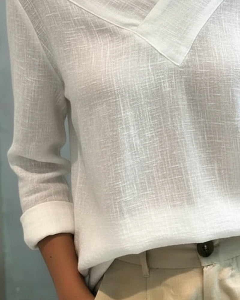 Aria | Dames Asymmetrische V-Hals Lange Mouwen Top