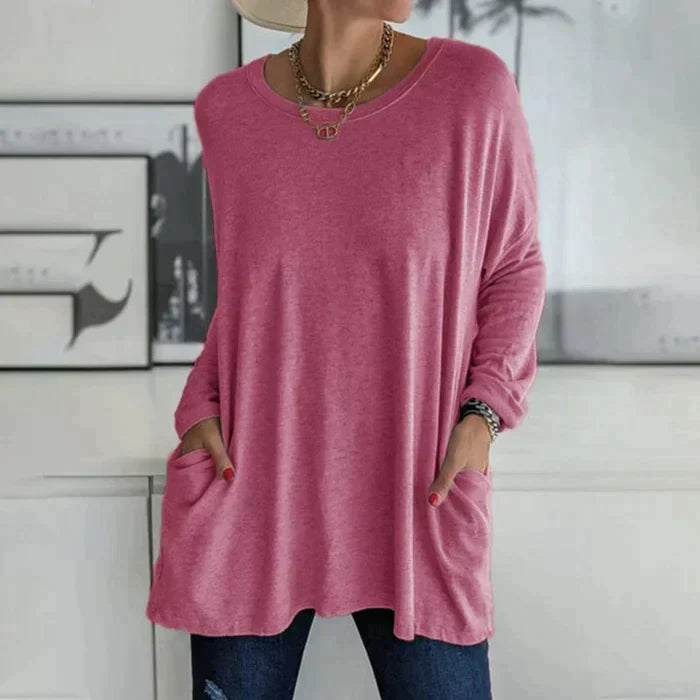 Ruby | Dames Oversized Langsleeve Tuniek Top met Zakjes