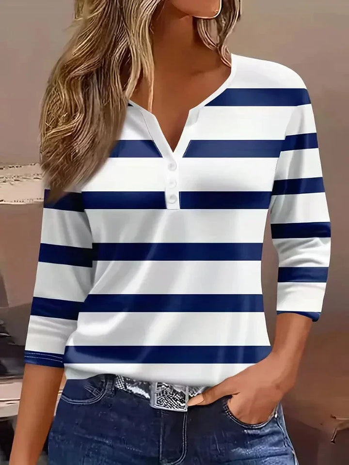 Amelia™ | Gestreepte V-Hals Top