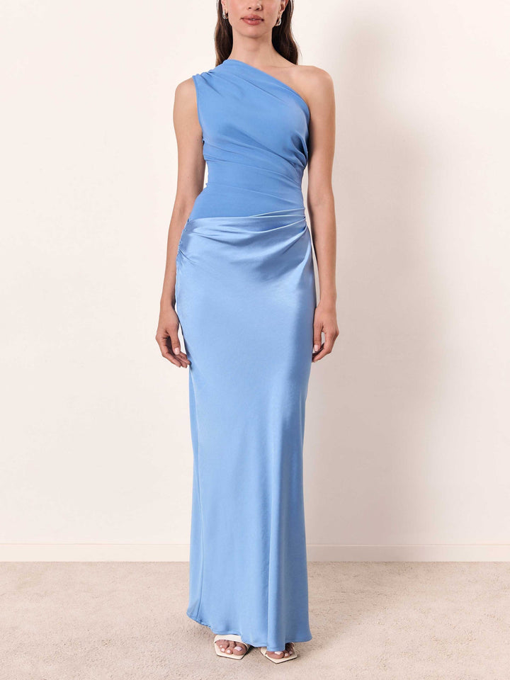Anita™ | Elegante Maxi Jurk met Een Schouder en Plissé