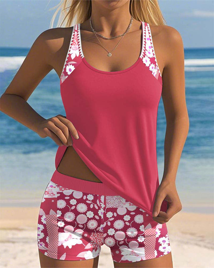 Melanie™ | Twee-delig Badpak met Comfortabele Pasvorm en Bloemige Strandstijl
