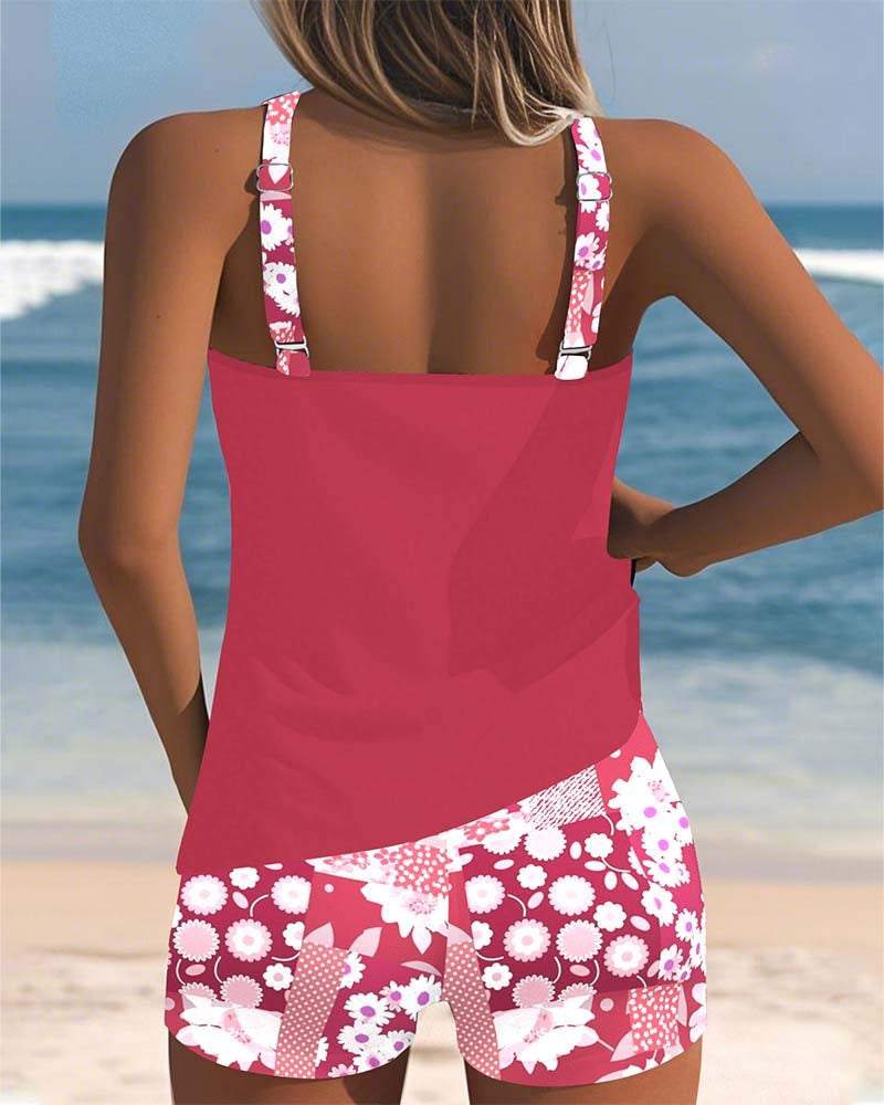 Melanie™ | Twee-delig Badpak met Comfortabele Pasvorm en Bloemige Strandstijl