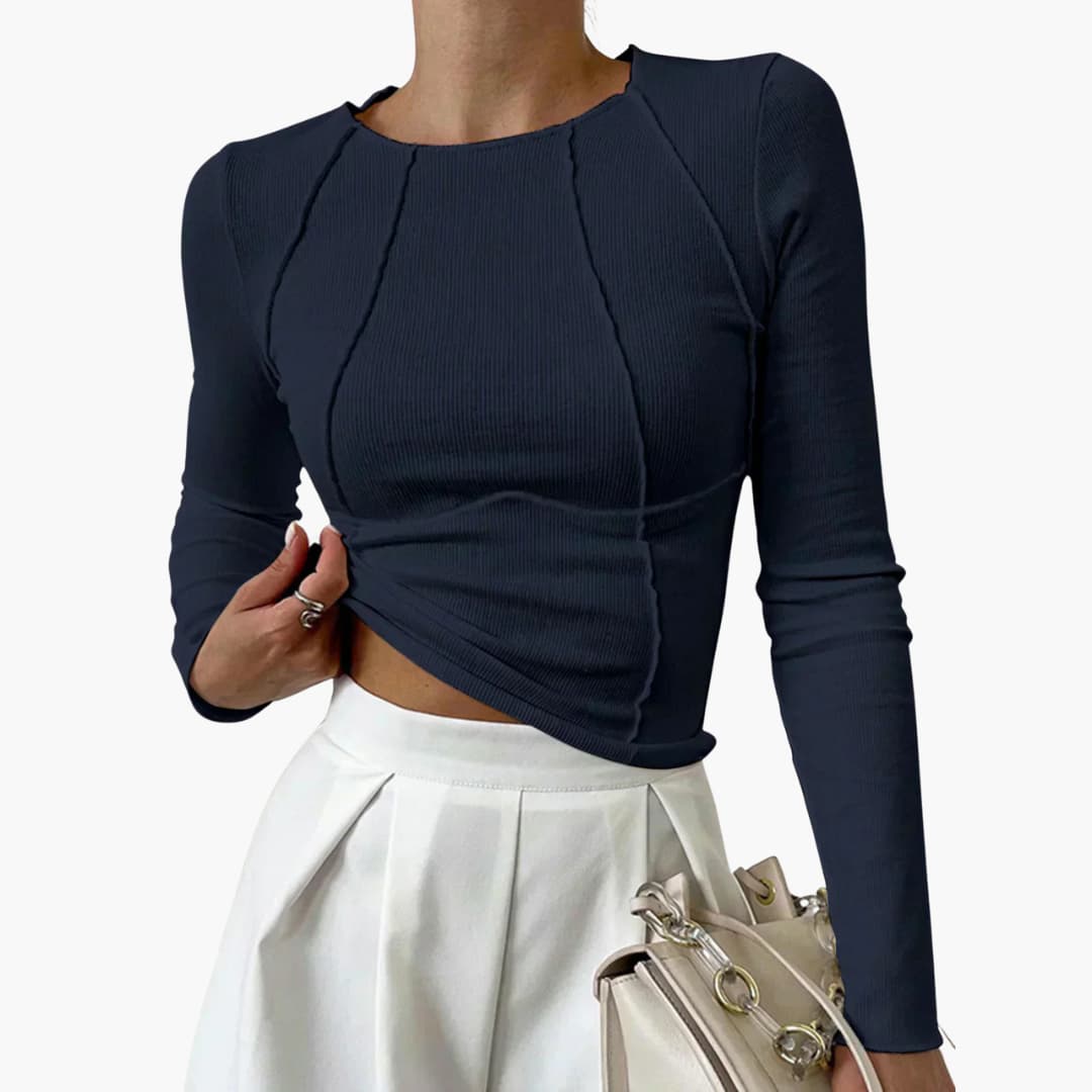Penny™ | Gevormde Naad Lange Mouwen Top